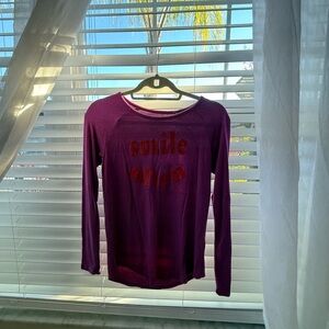 Old Navy Purple Long Sleeve sweater with Positive Print